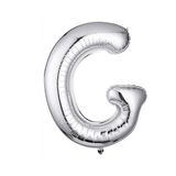 Tinky Winky Folyo Balon G Harfi Helyum Balon 36 Cm Gümüş Renk - G Harf Balon - Harf Folyo Balon - G Harfli Balon G
