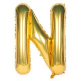 Tinky Winky Folyo Balon N Harfi Helyum Balon 100 Cm Gold Renk - N Harf Balon - Harf Folyo Balon Altın Gold Harf N