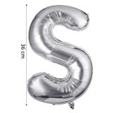 Tinky Winky Folyo Balon S Harfi Helyum Balon 36 Cm Gümüş Renk - S Harf Balon - Harf Folyo Balon Silver Ballons S