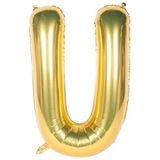 Tinky Winky Folyo Balon U Harfi Helyum Balon 100 Cm Gold Renk - U Harf Balon - Harf Folyo Balon Altın Gold Harf U