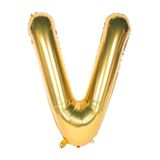Tinky Winky Folyo Balon V Harfi Helyum Balon 100 Cm Gold Renk - V Harf Balon - Harf Folyo Balon Altın Gold Harf V