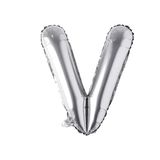 Tinky Winky Folyo Balon V Harfi Helyum Balon 36 Cm Gümüş Renk - V Harf Balon - Harf Folyo Balon Silver Ballon V