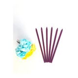 Tinky Winky Fuşya Renkli 14 Cm Simli Göz Alıcı Ince Kibar Işıl Işıl 6 Lı Doğum Günü Parti Pasta Mumu Mor