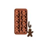 Tinky Winky Gingerman Yılbaşı Temalı Ginger Adam Şeker Hamuru Sabun Mum Kokulu Taş Pasta Çikolata Kalıbı - Kahverengi