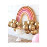 Tinky Winky Gold Makaron Gökkuşağı Doğum Günü Balon Set Çok Renkli