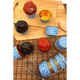 Tinky Winky Gold Mavi Ekoseli Muffin Kek Kapsül 25 Adet