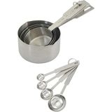 Tinky Winky Gurmeaid Ölçü Kabı+Metal Minik Ölçü Kaşıkları Sıvı Ölçek Seti Metal