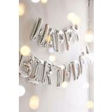 Tinky Winky Happy Birthday Yazılı Gümüş Harf Folyo Balon