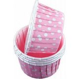 Tinky Winky Kağıt Muffin Kek Kapsülü Pembe Beyaz Puantiyeli 25 Adet