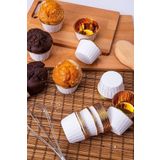 Tinky Winky Kağıt Muffin Kek Ve Sufle Kapsülü Beyaz Içi Metalik Gold 10'lu beyaz