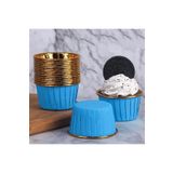 Tinky Winky Kağıt Muffin Kek Ve Sufle Kapsülü Mavi Içi Metalik Gold 10'lu mavi