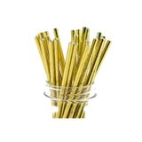 Tinky Winky Kağıt Pipet 20 Cm - 06mm. Parlak Altın / 25 Adet gold