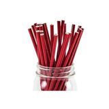 Tinky Winky Kağıt Pipet 20 Cm - 06mm. Parlak Kırmızı / 25 Adet kırmızı