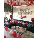 Tinky Winky Kırmızı Gümüş Happy Birthday Balon Sevgili Set winky1588