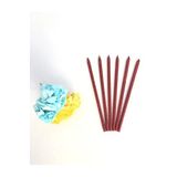Tinky Winky Kırmızı Renkli 14 Cm Simli Göz Alıcı Ince Kibar Işıl Işıl 6 Lı Doğum Günü Parti Pasta Mumu Kırmızı