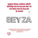 Tinky Winky Kişiye Özel Doğum Günü Folyo Balon Set 40 cm İsim Folyo Balon (5 Harf) Gümüş Gri