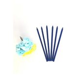 Tinky Winky Lacivert Renkli 14 Cm Simli Göz Alıcı Ince Kibar Işıl Işıl 6 Lı Doğum Günü Parti Pasta Mumu Lacivert