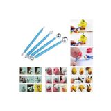 Tinky Winky Marzipan Seti Metal 4lü Şeker Hamuru Şekillendirme Göz Modelleme Pasta Figür Çiçek Yapma Set winky1362