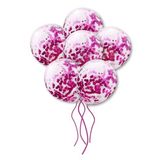 Tinky Winky Mor Konfetili Şeffaf Balon 10 Adet Içi Gözüken Pullu Balon Balon Pulu Renksiz Balon winky560