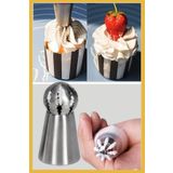 Tinky Winky Paslanmaz Çelik Krema Sıkma Torbası Ucu (Russian Ball Piping Tips) 1 Adet + 4 Adet Sıkma Torbası winky1378