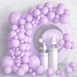 Tinky Winky Pastel Makaron Balonlar Çelenk Kemer Seti, Doğum Günü Parti Set 50 Adet Mor