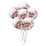 Tinky Winky Rose Gold Konfetili Şeffaf Balon 10 Adet Içi Gözüken Pullu Balon Balon Pulu Renksiz Balon Rosegold