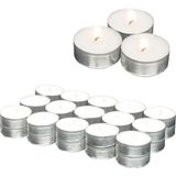 Tinky Winky Tealight Mum - Beyaz Küçük Yuvarlak Yer Ve Masa Mumu 10 Adet beyaz