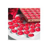 Tinky Winky Tealight Mum - Kırmızı Küçük Yuvarlak Yılbaşı Yer Ve Masa Mumu 20 Adet Kırmızı