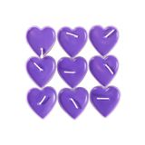 Tinky Winky Tealight Mum - Mor Küçük Kalpli Yer Ve Masa Mumu 10'lu Mor