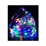 Tinky Winky Yılbaşı 10 m Peri Led Renkli 3 Fonksiyonlu Işık 10 Metre Pilli RGB Periled Tel Işık Çok Renkli