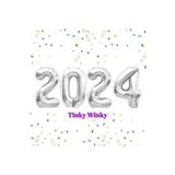 Tinky Winky Yılbaşı New Year Folyo Balon 2024 Yazılı Helyum Balon 100 Cm Gümüş Renk 100cm