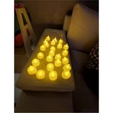 Tinky Winky Yuvarlak Beyaz Pilli Led Mum Sarı Işık Ledli Tealight Mumlar Mum Işıklı Dumansız 24'Lü - 1 Adet