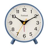 Tinload 11,5 cm Antik Retro Analog Çalar Saat, Gece Lambalı Küçük Sessiz Başucu Masa Saati, Pilli, Erteleme, Oturma Odası, Yatak Odası, Başucu için (Mavi)