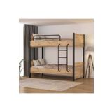 Tino Furniture 90x190 Berlin Çift Katlı Metal Ayaklı Genç Odası Çocuk Odası Ranza