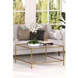 tino furniture Bristol 90*90 Metal Kare Orta Sehpa Şeffaf Temperli Cam