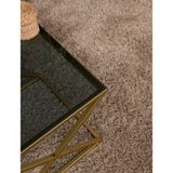 Tino Furniture Cross Metal Orta Sehpa (Füme Camlı) - Altın