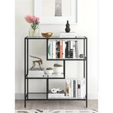 Tino Furniture Daniel Siyah Metal Cam Raflı Konsol Dresuar
