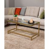 Tino Furniture Danilo Metal Orta Sehpa Şeffaf Camlı - Altın