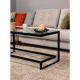 Tino Furniture Danilo Metal Orta Sehpa Şeffaf Camlı - Siyah