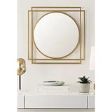 Tino Furniture Drax Gold Metal Dekoratif Dresuar Aynası Kare Şekil Modern Tasarım - Altın
