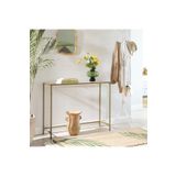 tino furniture Greenwich Gold Metal Cam Raflı Dresuar Konsol Temperli Cam