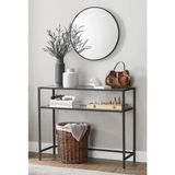 Tino Furniture Huxley Siyah Metal Cam Raflı Dresuar