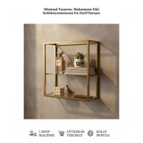 tino furniture Lotti Metal Camlı Duvar Rafı - Mutfak, Banyo ve Yatak Odası İçin Şık Düzenleyici Raf Ünitesi