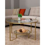 Tino Furniture Luciano Gold Orta Sehpa Temperli Cam Kırılmaz - Altın