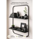 tino furniture Pito Metal Camlı Duvar Rafı - Mutfak, Banyo ve Yatak Odası İçin Şık Düzenleyici Raf Ünitesi