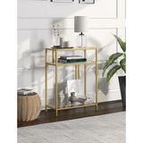 Tino Furniture Porto Gold Metal Cam Raflı Dresuar Konsol - Altın