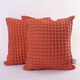 tintiminy - Yaylı Yastık Kılıfları Kanepe için Waffle Örgüsü, Oturma Odası Yastıkları 2'li Paket Dekoratif Turuncu Kırlent Kılıfı, Koltuk için Yastıklar (18 X 45,7 cm)
