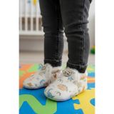 Tiny Feet Dinazor Baskı Detaylı, Peluş Astarlı, Kaydırmaz Tabanlı, Lastikli Bebek Patiği Ev Botu Panduf