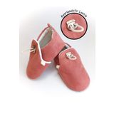 Tiny Feet Pembe Kadife Kaydırmaz Taban, Ayarlanabilir Lastikli Bebek Patik, Kreş Ayakkabısı, Ev Botu Panduf