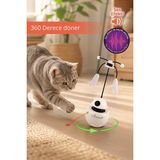 Tiny Kiwipets KPT-10640 3’ü 1 Arada Kedi Robot Aktivite Oyuncağı | Hareketli Top | Lazer | Otomatik Kapanma - Beyaz